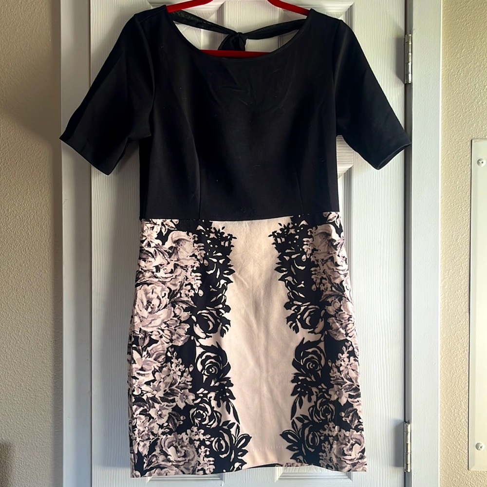 LC Lauren Conrad Black and Cream/Pink Dress